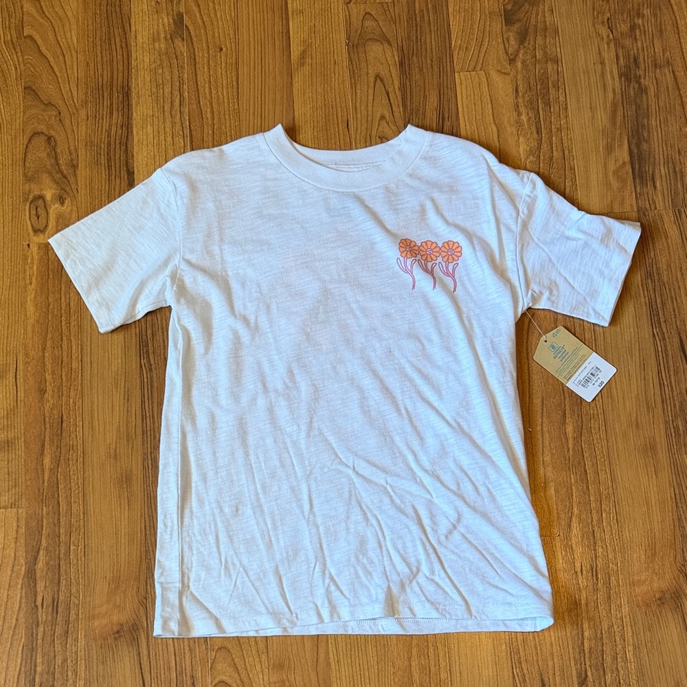 Thereabouts White Kids T-Shirt with Floral Design Size Medium